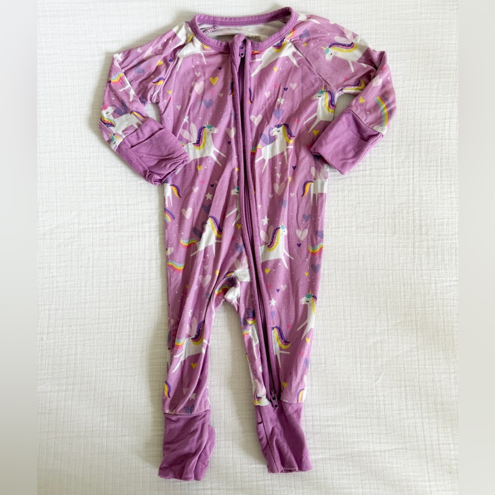 Little Sleepies Lavender Unicorn Footie
